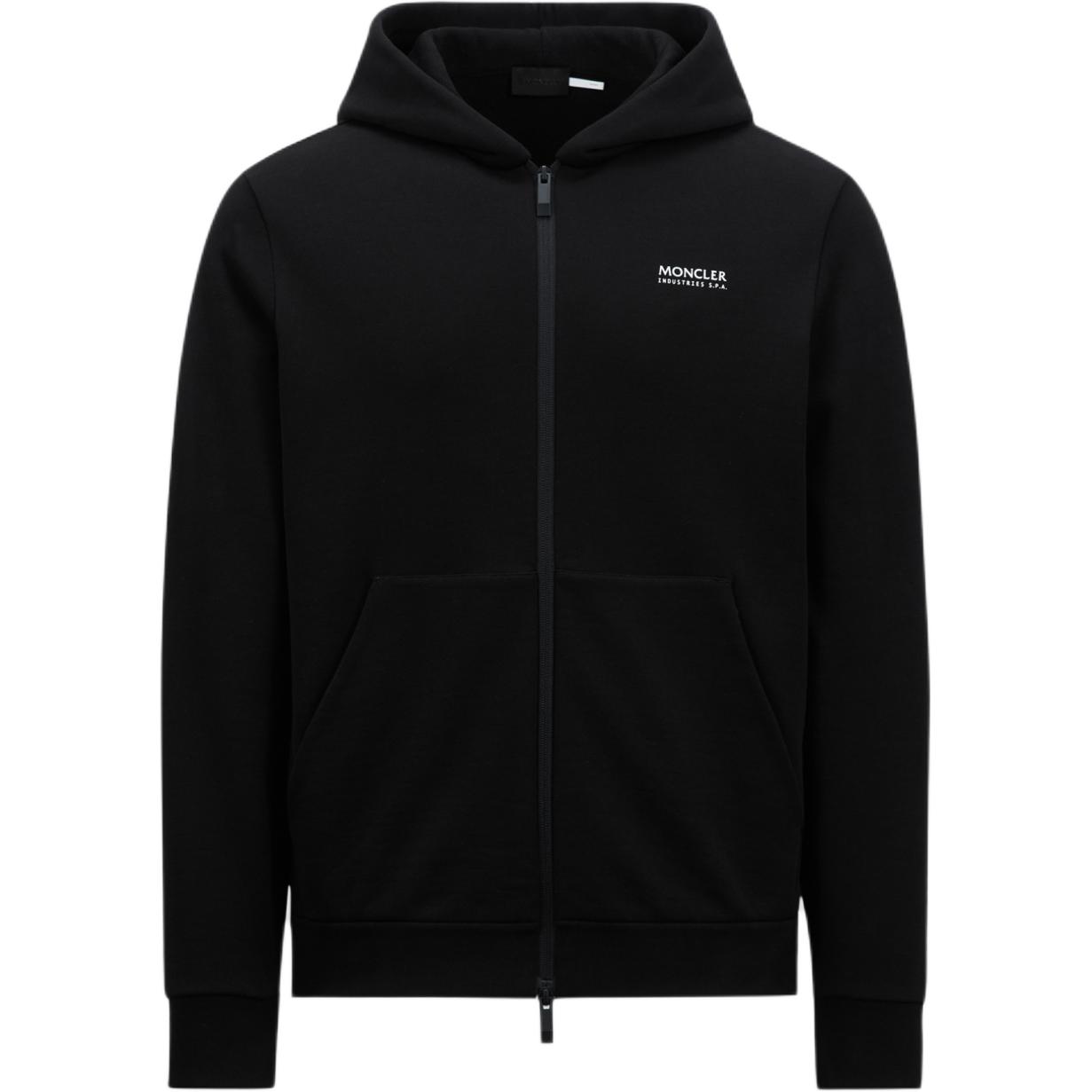 Moncler Logo Print Zip-Up Hoodie Black J20918G00010809KR999