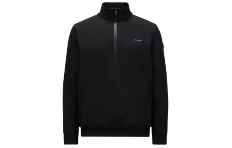 Moncler Logo Print Zip-Up Sweatshirt Black J10918G00068809KR999