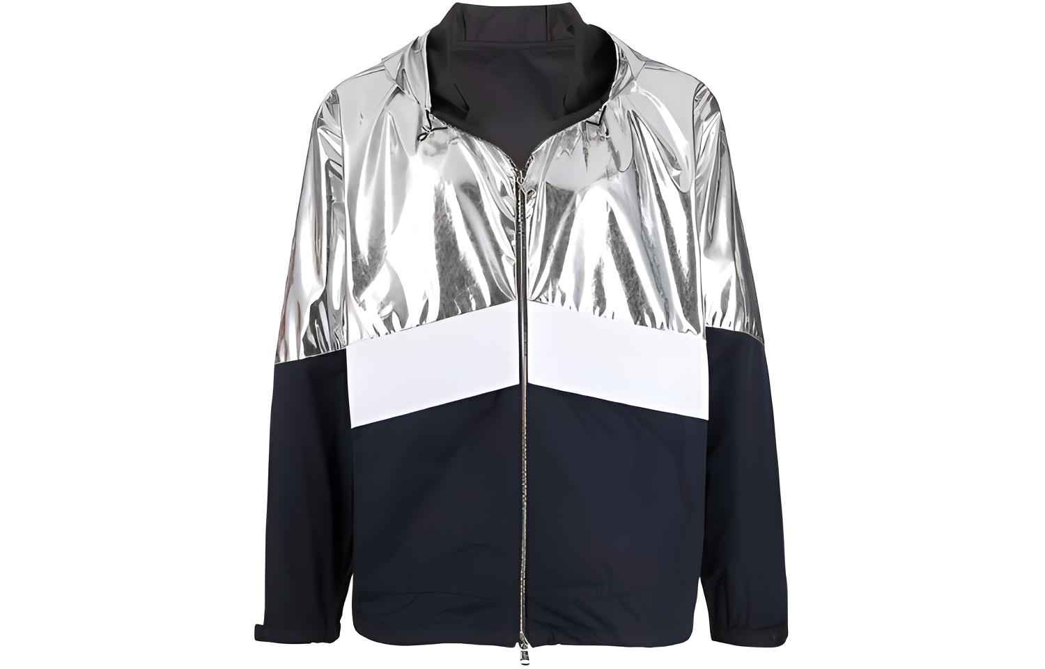 Moncler Logo Printed Colorblock Hooded Jacket for Men Colorblock Design. F10911B7060054AGT900
