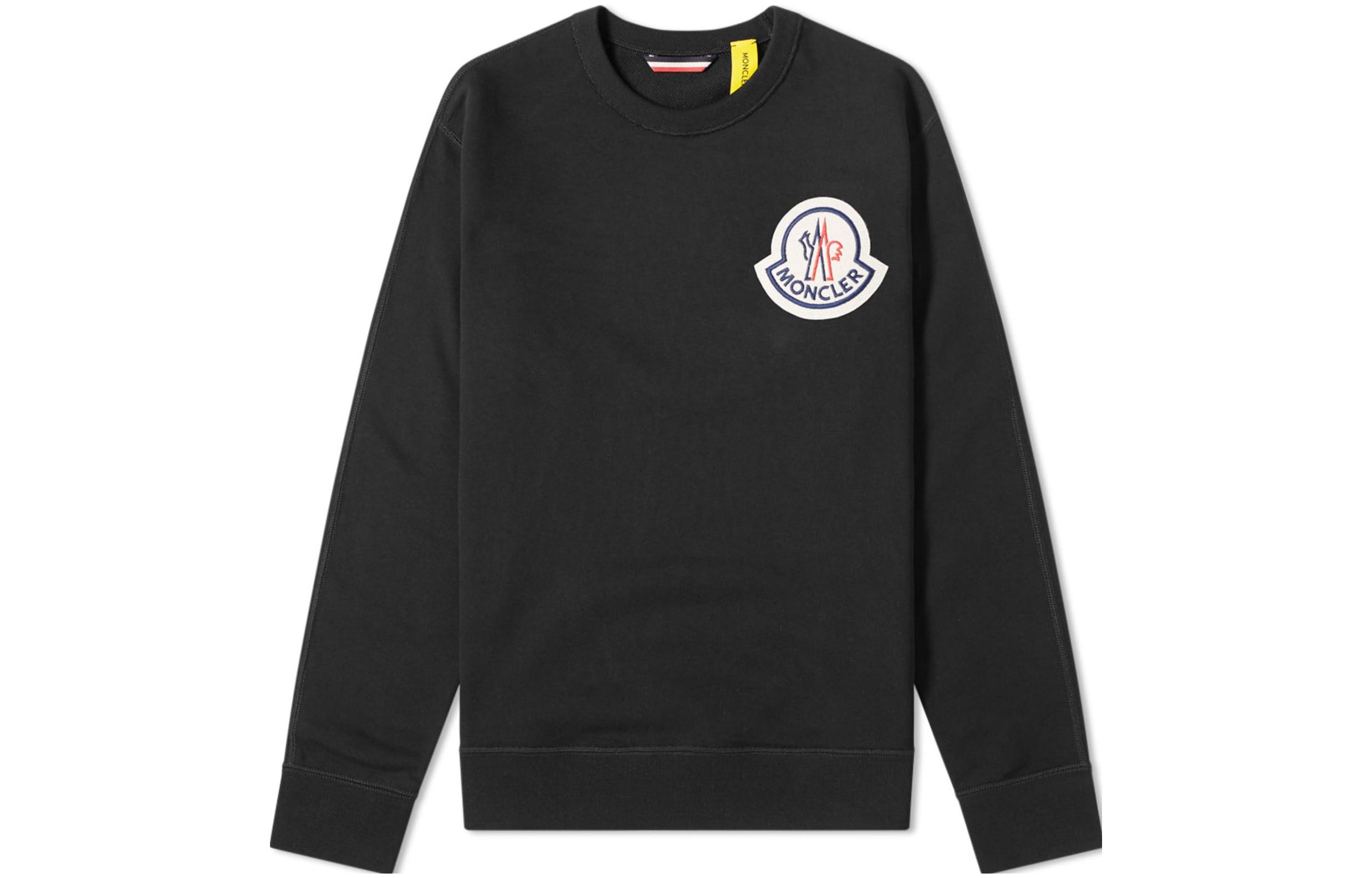 Moncler Logo Printed Cotton Long Sleeve Sweatshirt Black 8042300-999
