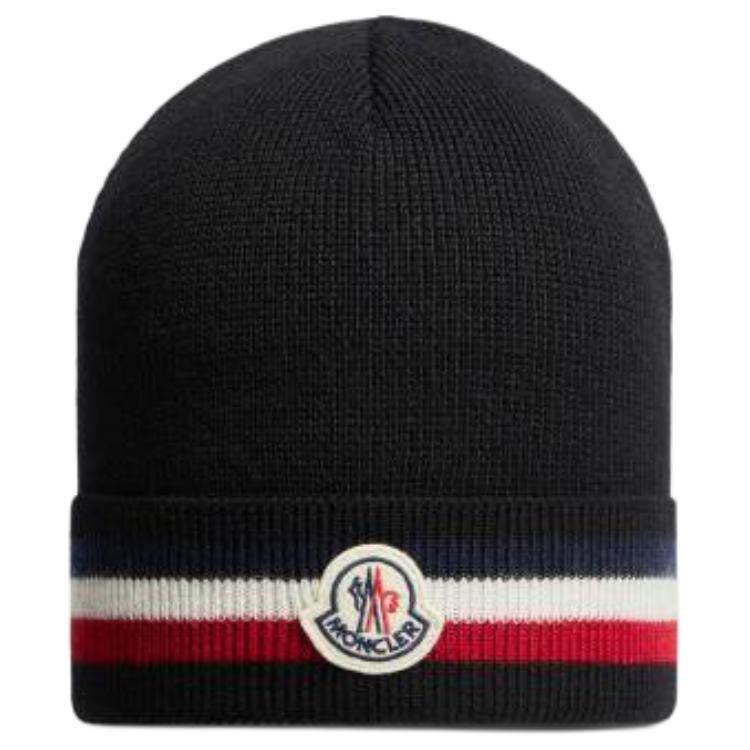 Moncler Logo Printed Wool Beanie Black J20913B00068A9575999
