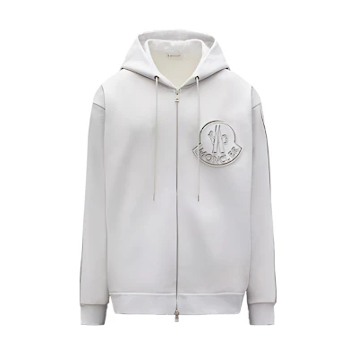 Moncler Logo Side-Tape Zip-Up Hoodie Jacket - Gray G10918G7C210809LA905