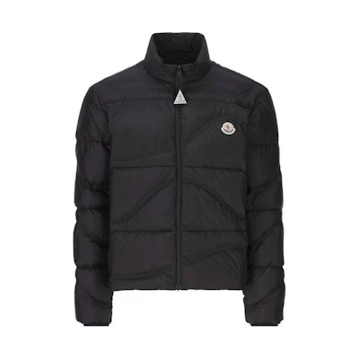 Moncler Logo Stand Collar Long Sleeve Puffer Jacket Black () 1A001175396L999