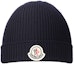 Buy Moncler Logo Wool Beanie Navy Blue . J20913B70500A9342742