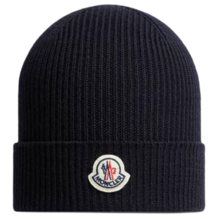 Order Moncler Logo Wool Beanie Navy Blue . J20913B70500A9342742