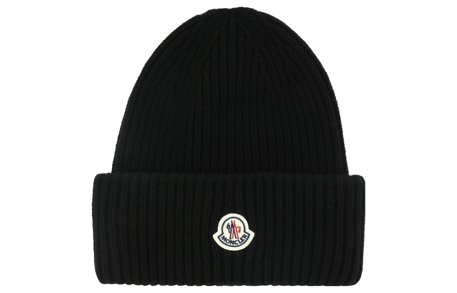 Moncler Logo Wool Knit Beanie Black 3B00066M1127999 圖 2