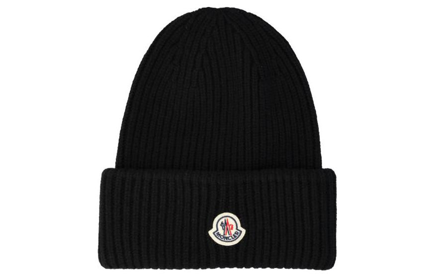 Moncler Logo Wool Knit Beanie Black 3B00066M1127999 圖 3