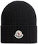 Buy Moncler Logo Wool Knit Beanie Hat Black Mens. J20913B00065M1900999