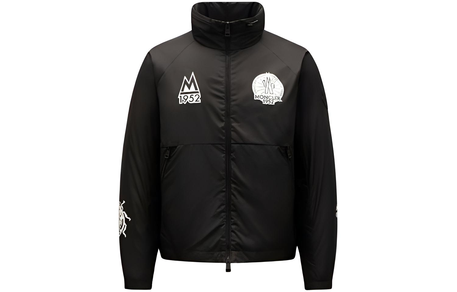 Moncler Logo Zip-Up Stand Collar Jacket Black Long Sleeve G20921A0003153A5E999