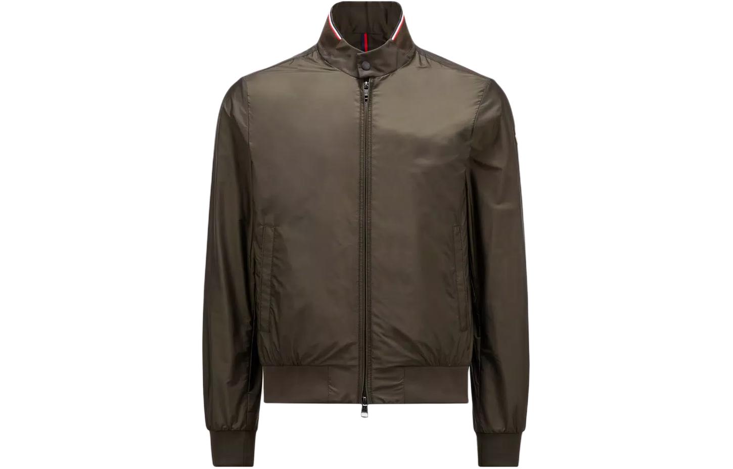 Moncler Logo Zip-Up Stand Collar Jacket Olive Green J10911A0015568352835