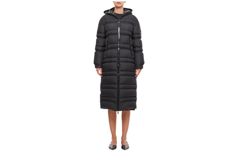 Moncler Long Hooded Down Jacket - Solid Color Zip-Up 1C00006596IU999