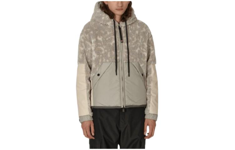Moncler Loose Fit Beige Hooded Zip Jacket H20978G00002F90
