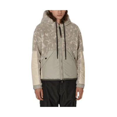 Moncler Loose Fit Beige Hooded Zip Jacket H20978G00002F90