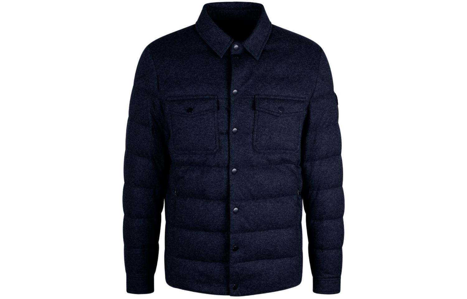 Moncler Loose Fit Solid Pocket Blue Collared Jacket I20911A0008189A6J-742