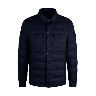 Moncler Loose Fit Solid Pocket Blue Collared Jacket I20911A0008189A6J-742
