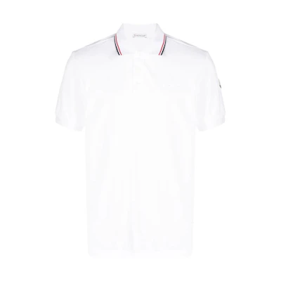 Moncler Loose Fit Solid White Short Sleeve Polo Shirt 8A0000684556002