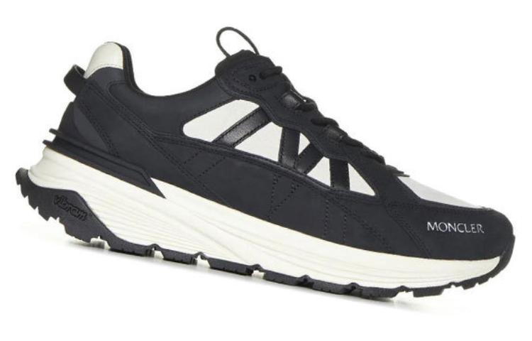 Shop Moncler Sepatu Low-Top 'Kulit Hitam Nyaman' 4M00140M4065999