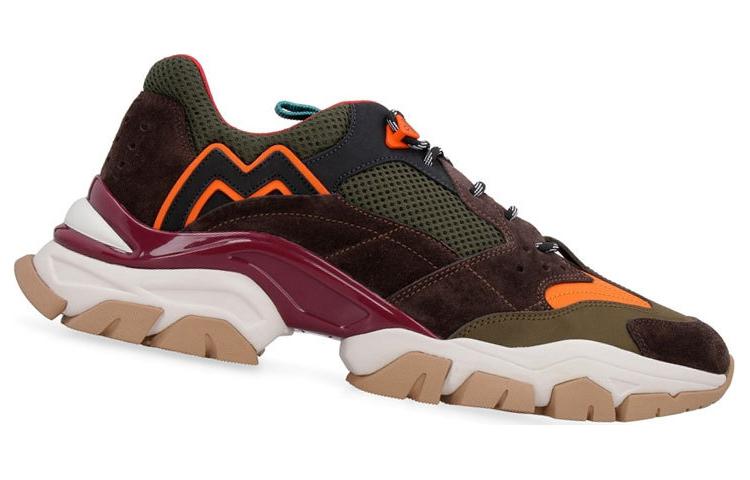 Moncler Low-Top Lace-Up Mesh Sneakers 'Brown Green' 圖 3