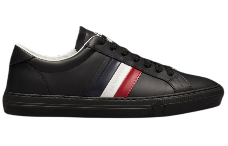 Moncler Low-Top Leather Sneaker 'Black Lace' 圖 2