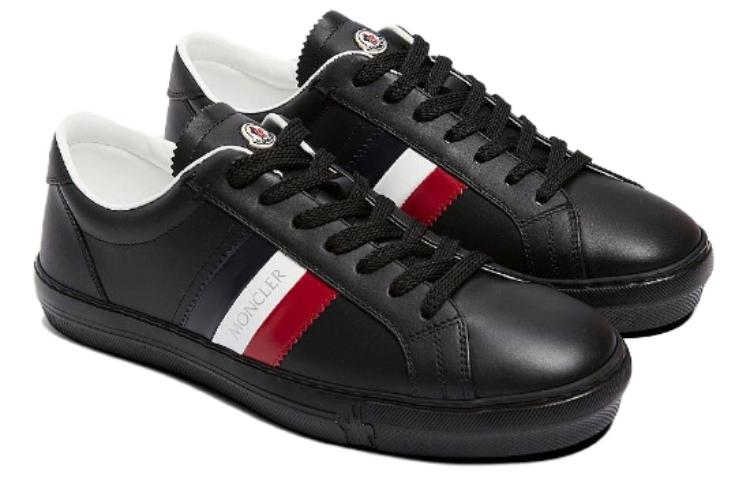 Moncler Low-Top Leather Sneaker 'Black Lace' 圖 3