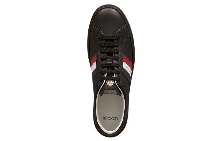 Moncler Low-Top Leather Sneaker 'Black Lace' 圖 4