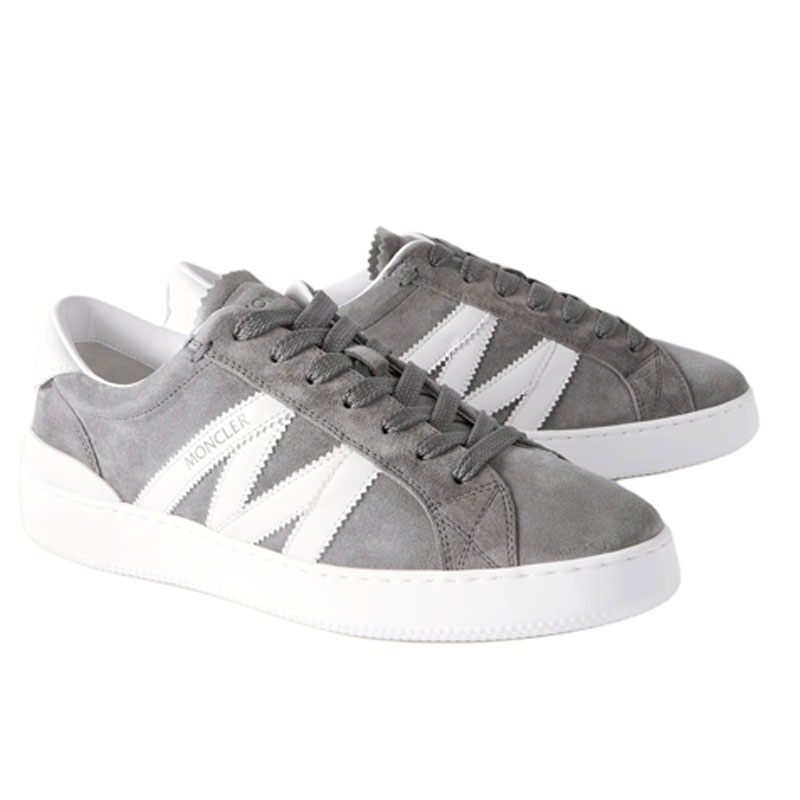 Lookbook Moncler 灰色麂皮低帮系带休闲鞋 4M00290-M2923-93D