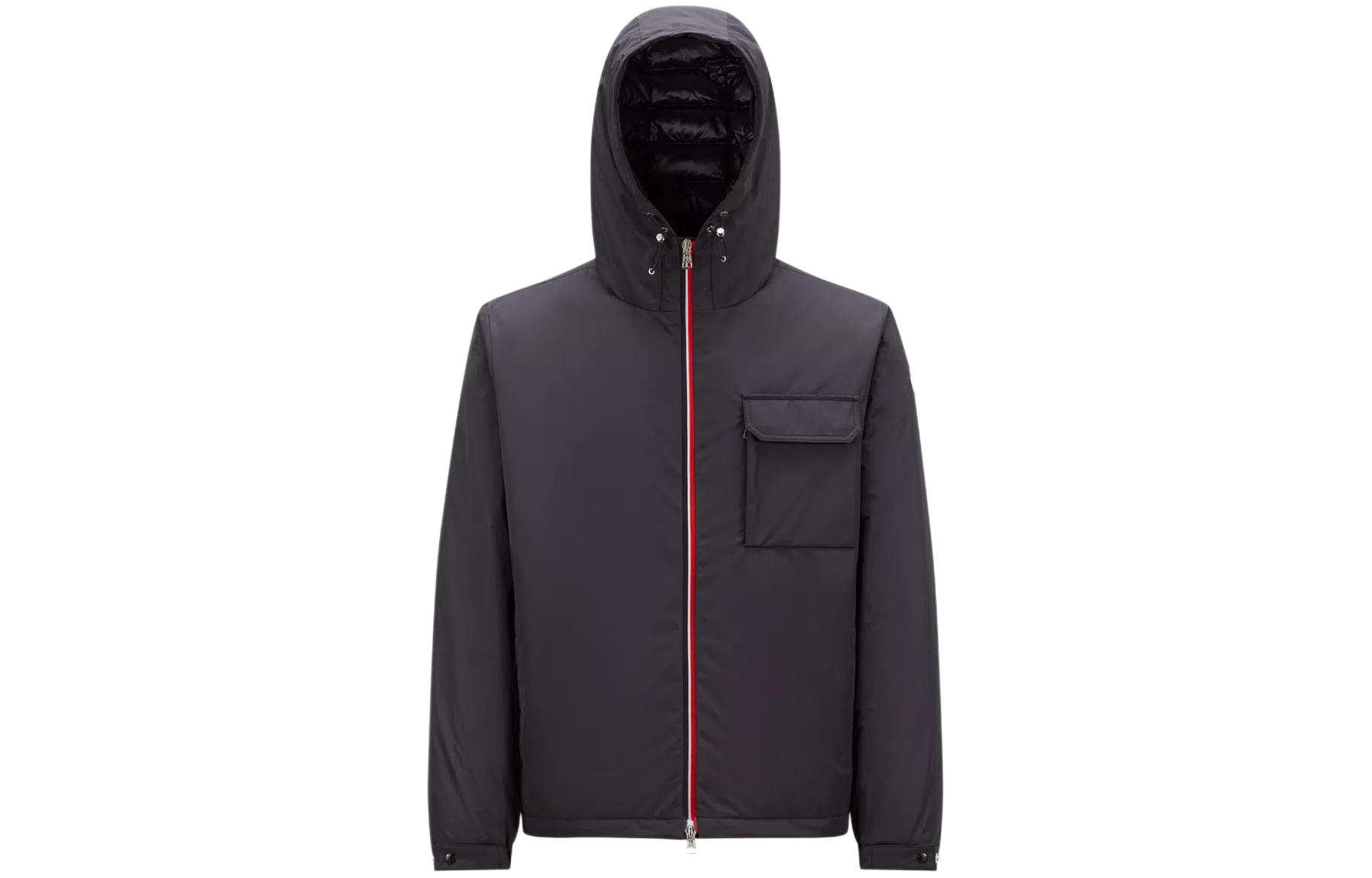 Moncler Lozere Black Hooded Down Jacket with Zippered Pockets I20911A0007854A91999