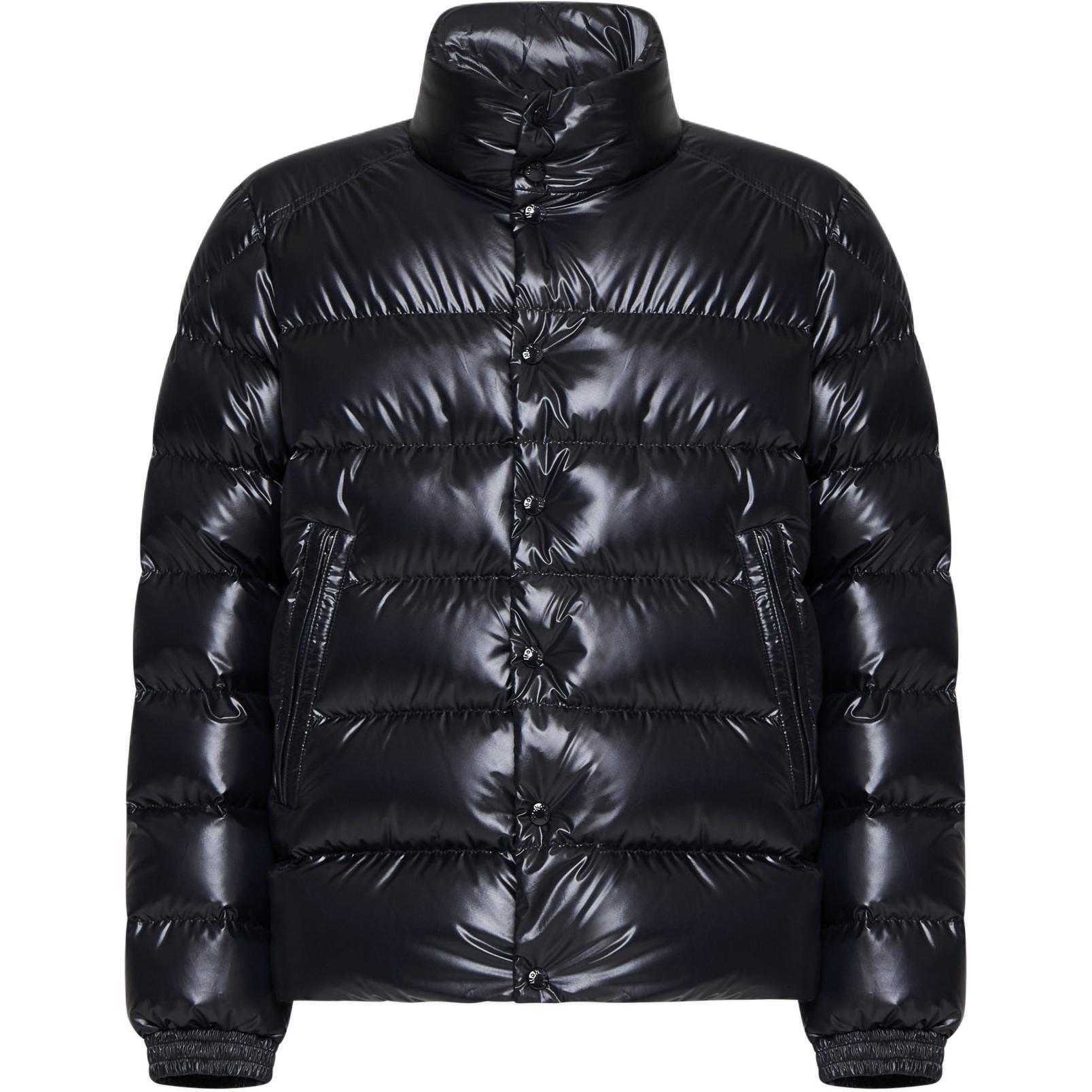 Moncler Lule Series Unisex Dark Blue Down Jacket with Stand Collar and Snap Buttons. J20911A00209595ZJ778