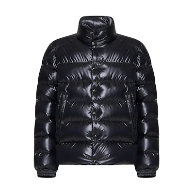 Moncler Lule Series Unisex Dark Blue Down Jacket with Stand Collar and Snap Buttons. J20911A00209595ZJ778