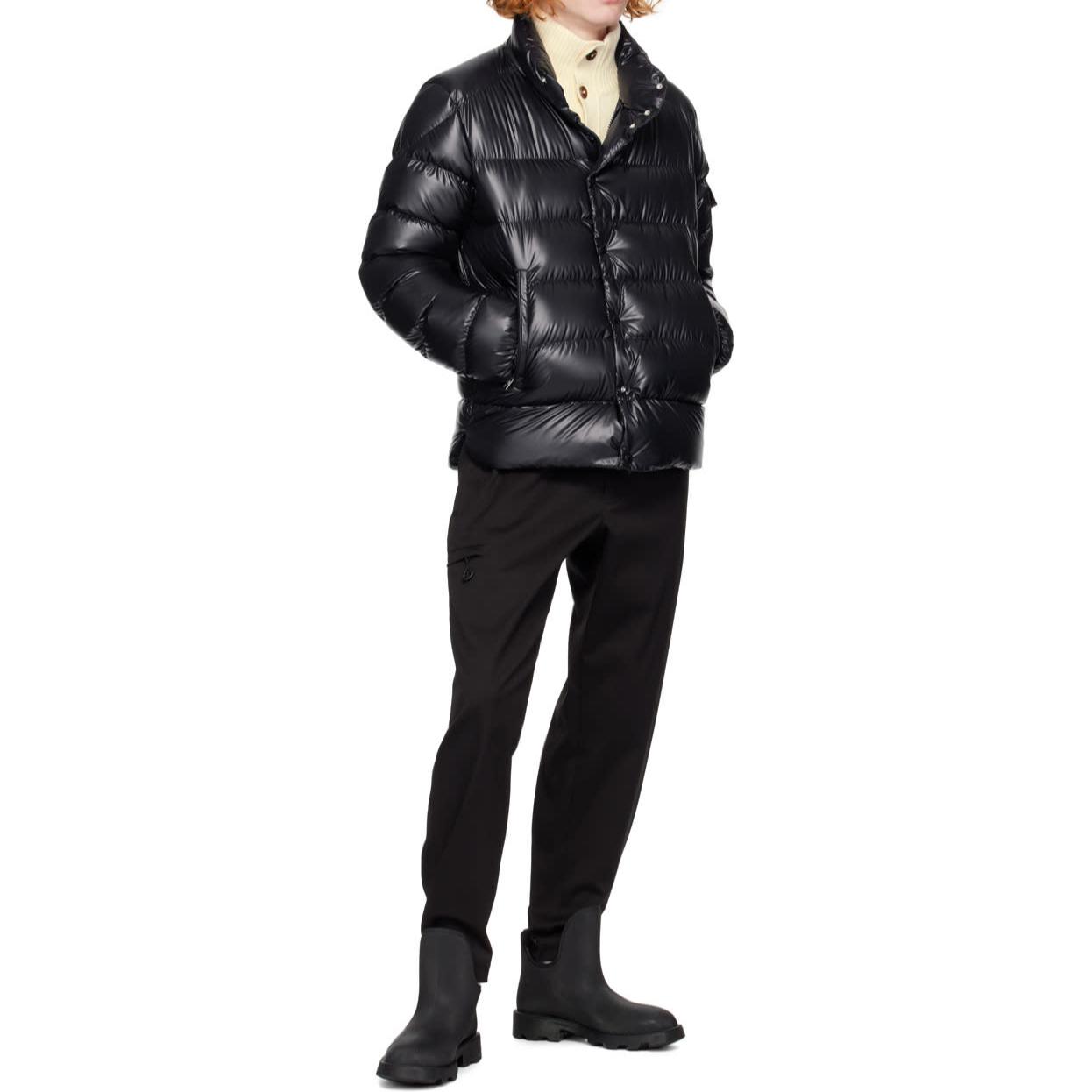 Moncler Lule Series Unisex Dark Blue Down Jacket with Stand Collar and Snap Buttons. J20911A00209595ZJ778 圖 6