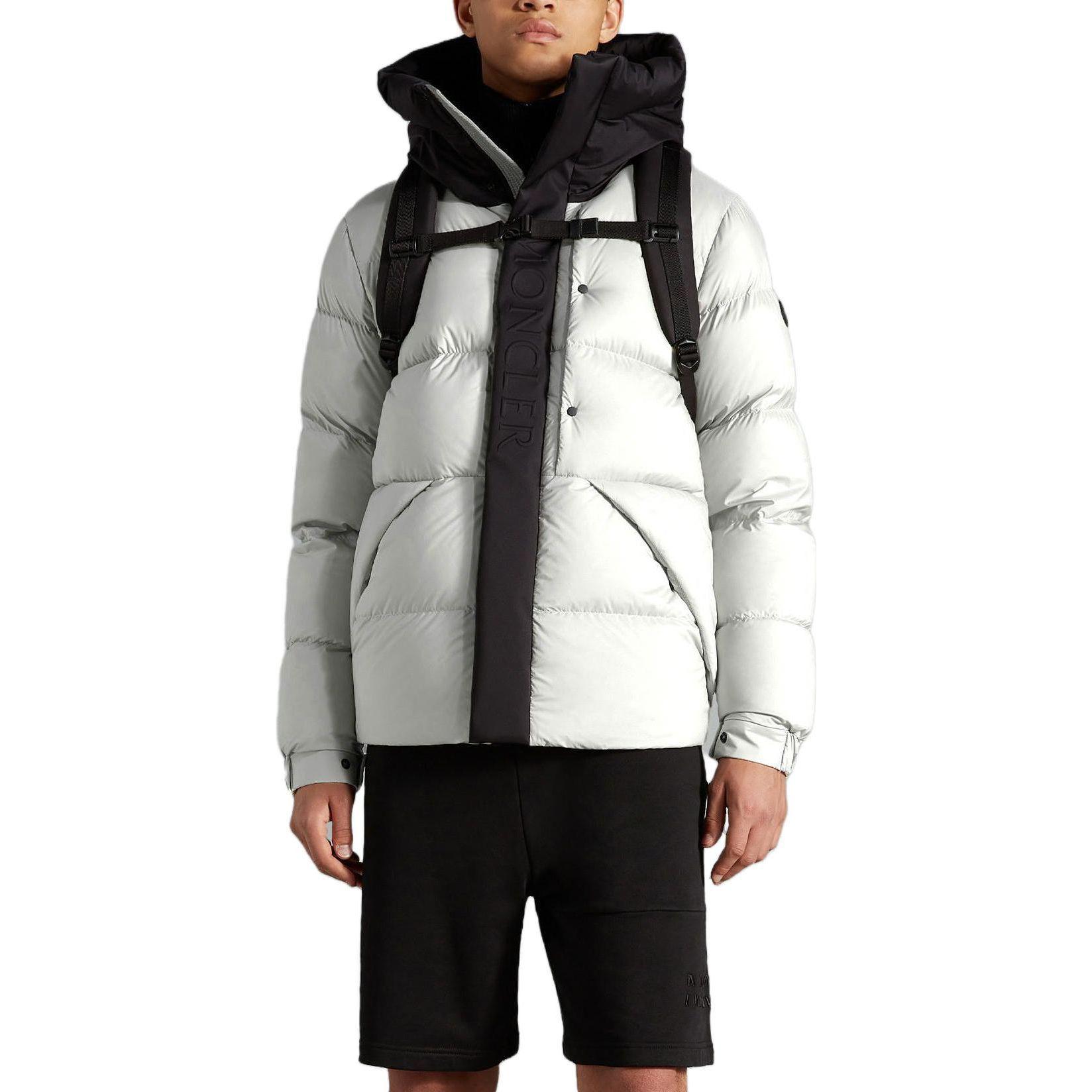 Purchase Moncler Madeira 男女短款羽絨外套 淺灰連帽拉鍊大衣。 I20911A002015333391Y