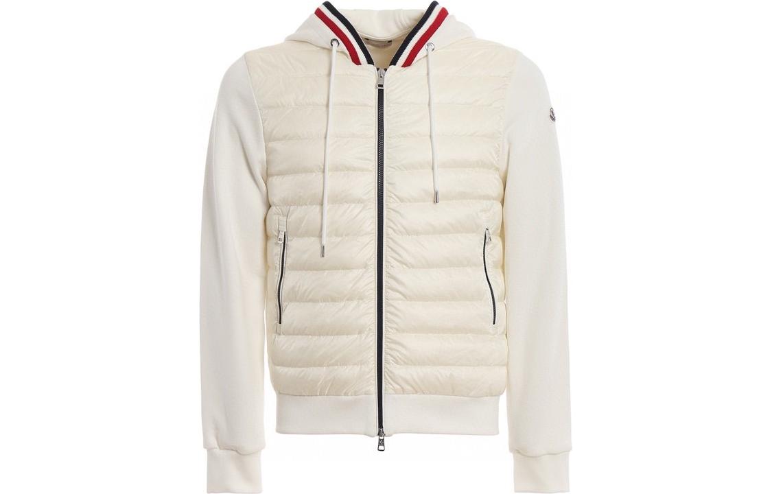 Moncler Maglia Cardigan Unisex White Hooded Down Jacket E1091841640080985