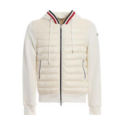 Moncler Maglia Cardigan Unisex White Hooded Down Jacket E1091841640080985