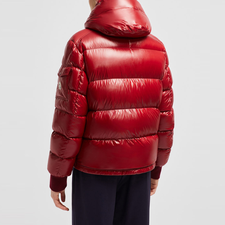 Lookbook Moncler Maljasset FW24 Short Down Jacket Unisex Red Detachable Hood Puffer Coat J20911A000065963V438
