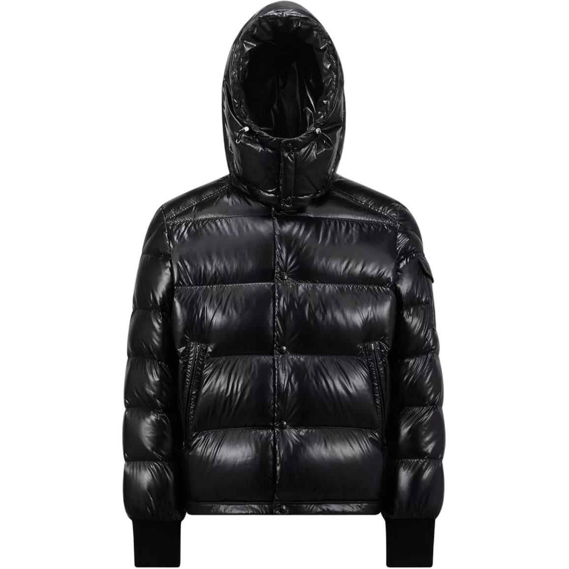 Moncler Maljasset FW24 Unisex Wool Hooded Short Down Coat Black. J20911A000065963V999