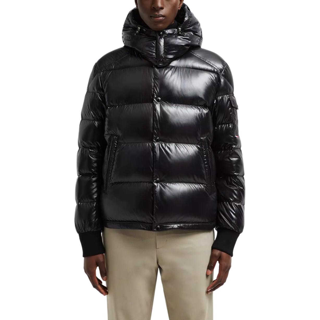 Moncler Maljasset FW24 Unisex Wool Hooded Short Down Coat Black. J20911A000065963V999 圖 3