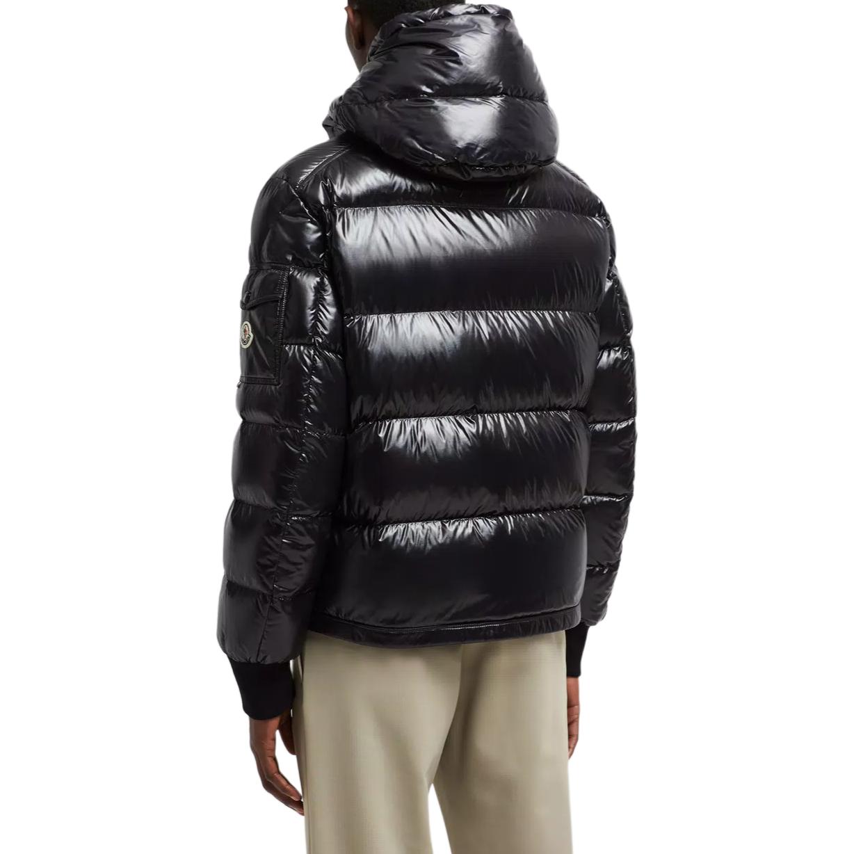Moncler Maljasset FW24 Unisex Wool Hooded Short Down Coat Black. J20911A000065963V999 圖 5