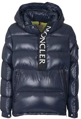 Moncler Maury Logo Print Half-Zip Hooded Puffer Jacket Men’s Blue. 1A0004068950742 Order Moncler Maury Logo Print Half-Zip Hooded Puffer Jacket Men’s Blue. 1A0004068950742