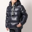 Details for Moncler Maury Logo Print Half-Zip Hooded Puffer Jacket Men’s Blue. 1A0004068950742