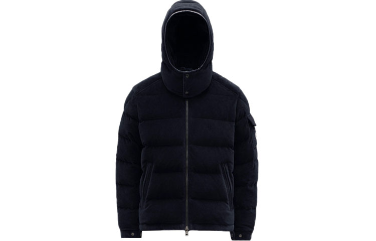 Moncler Maya Corduroy Velvet Puffer Jacket Winter Navy Blue Short Length G20911A00167595HA778