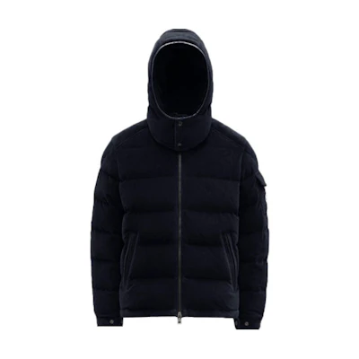 Moncler Maya Corduroy Velvet Puffer Jacket Winter Navy Blue Short Length G20911A00167595HA778