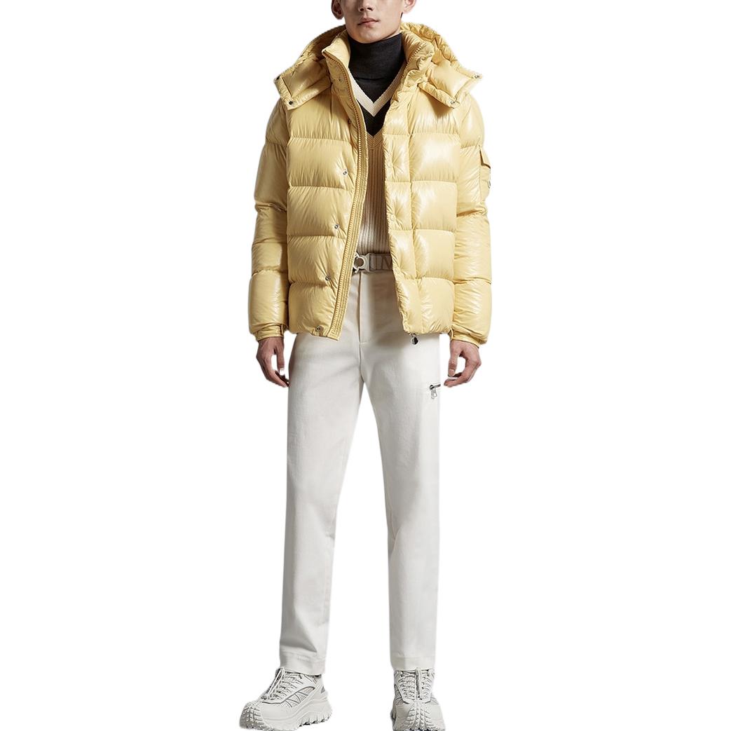 Moncler Maya FW22 Solid Patch Logo Down Jacket Unisex - Linen Yellow H20911A002565969T12G 圖 3