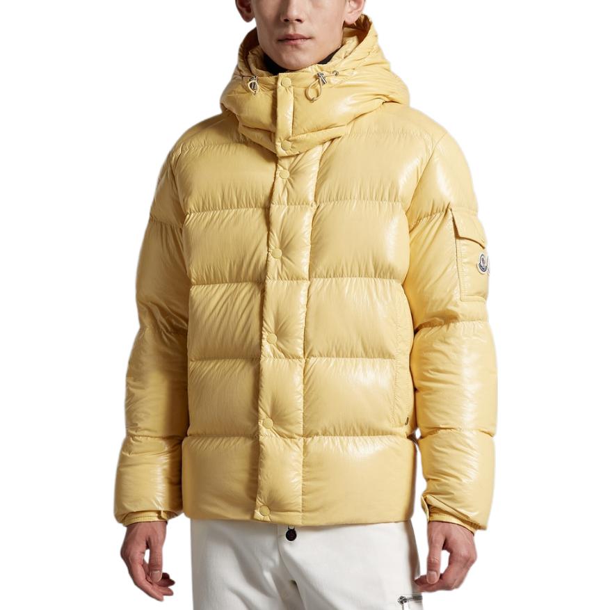 Moncler Maya FW22 Solid Patch Logo Down Jacket Unisex - Linen Yellow H20911A002565969T12G 圖 4