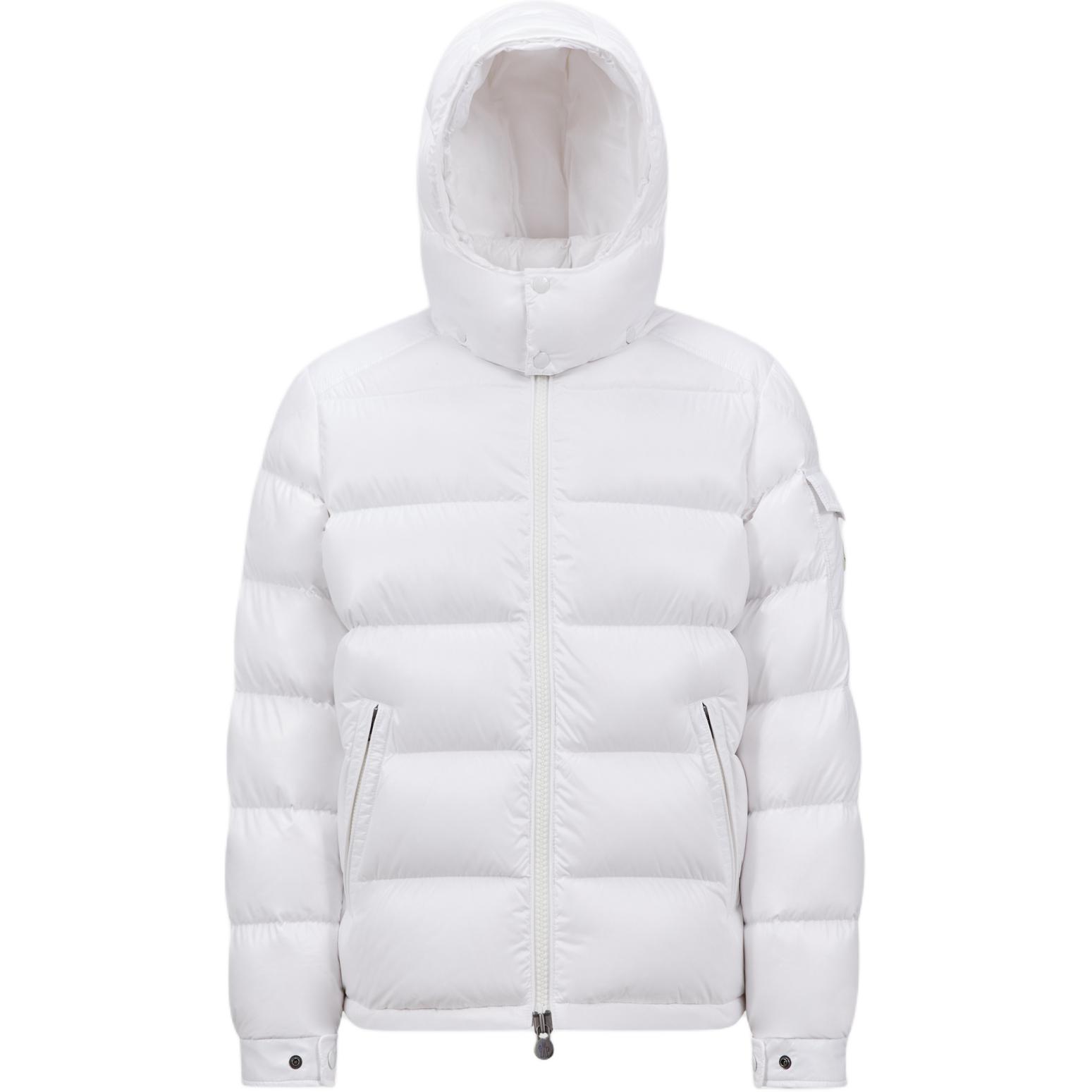 Moncler Maya FW24 Unisex White Down Puffer Jacket Waterproof High Collar Hoodie. J20911A5360068950032