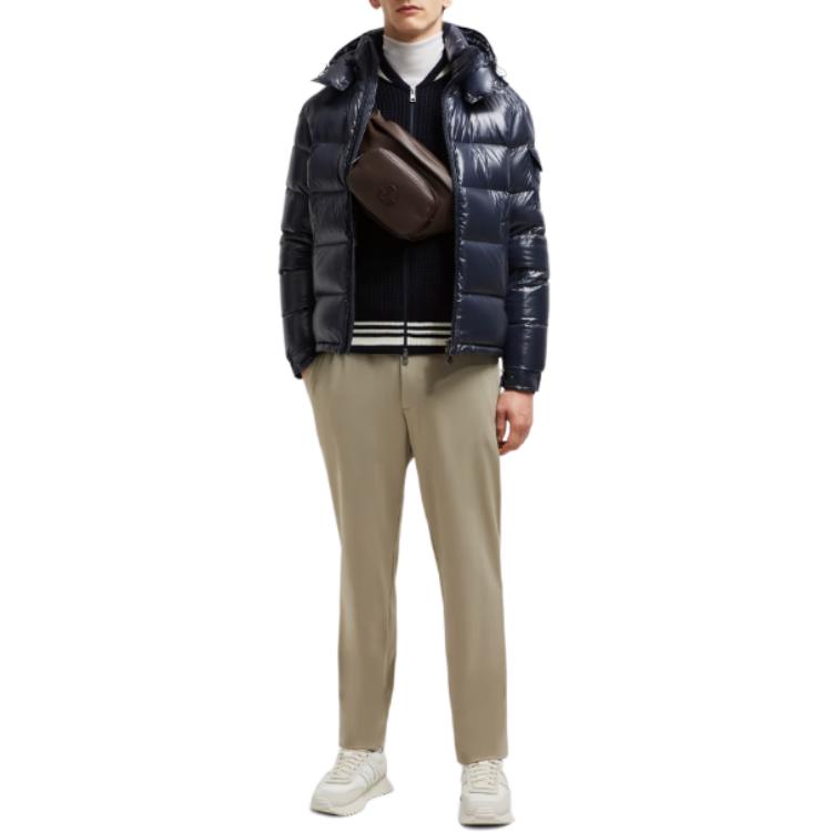 Moncler Maya FW24 Waterproof Short High-Neck Down Jacket Midnight Blue Men J20911A5360068950742 圖 5