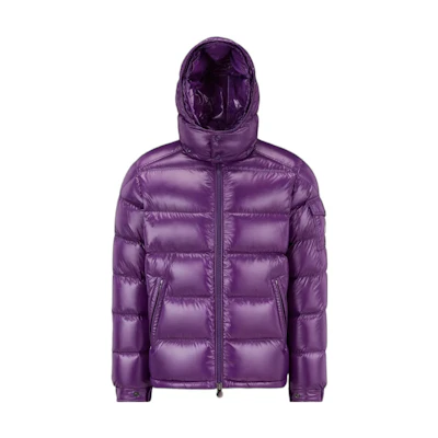 Moncler Maya Glossy Waterproof Hooded Down Jacket Grape Purple Unisex Winterwear. H20911A536006895061C