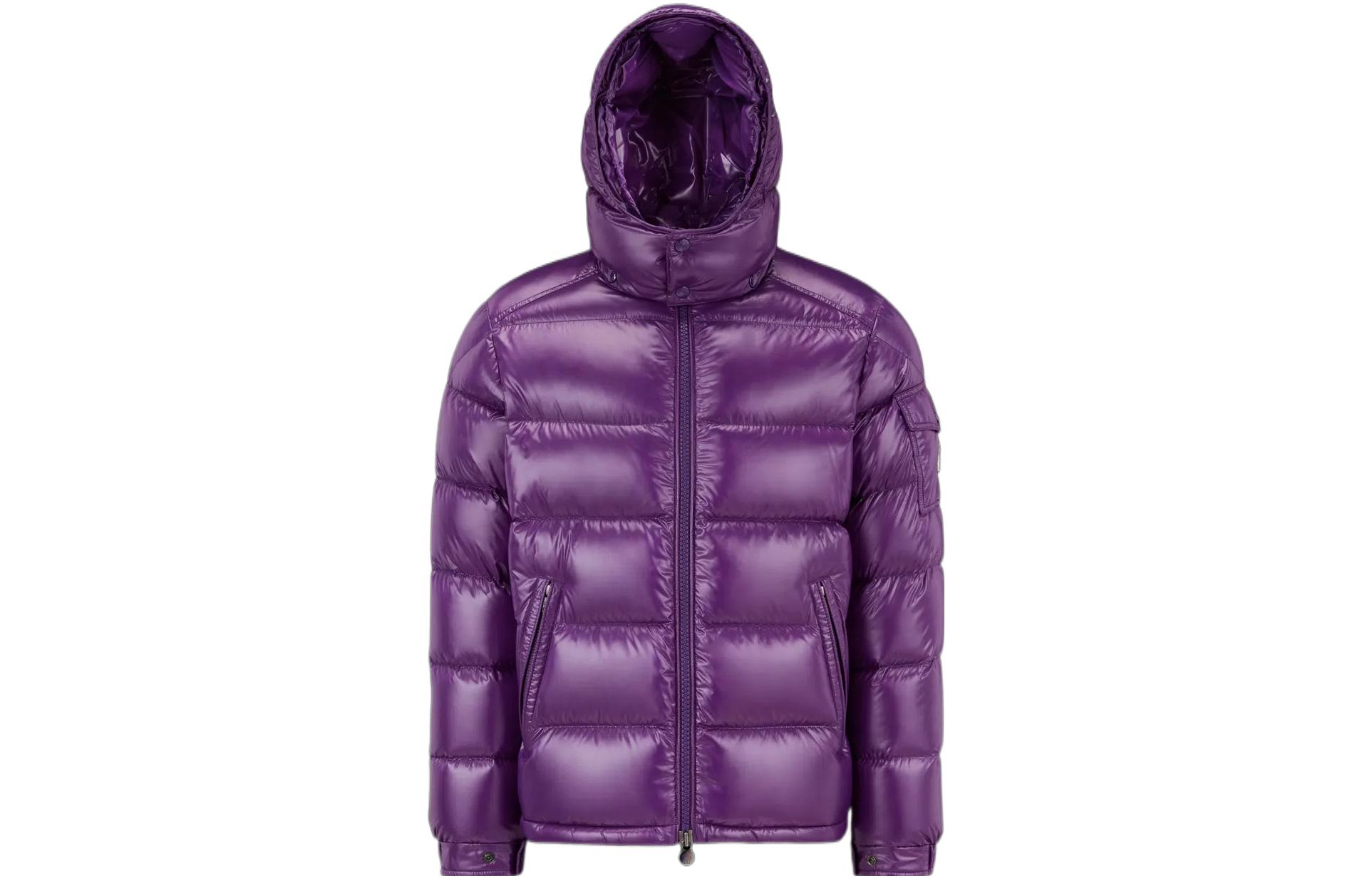 Order Moncler Maya Glossy Waterproof Hooded Down Jacket Grape Purple Unisex Winterwear. H20911A536006895061C