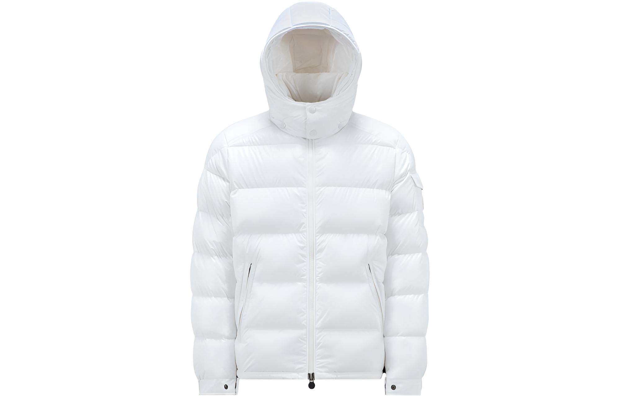 Buy Moncler Maya Unisex White Hooded Long Sleeve Down Jacket I20911A5360068950032