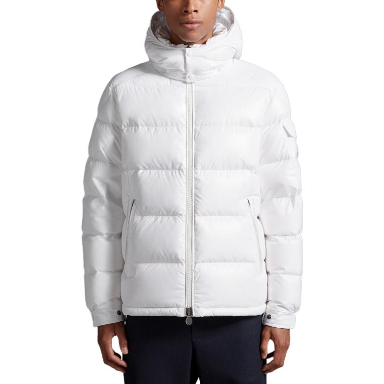 Shop Moncler Maya Unisex White Hooded Long Sleeve Down Jacket I20911A5360068950032