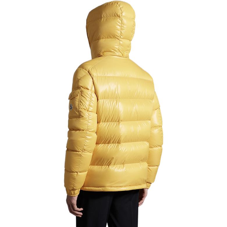 Shop Moncler Maya Unisex Yellow Hooded Puffer Jacket - Warm, Slim Fit & Short Length. H20911A5360068950141